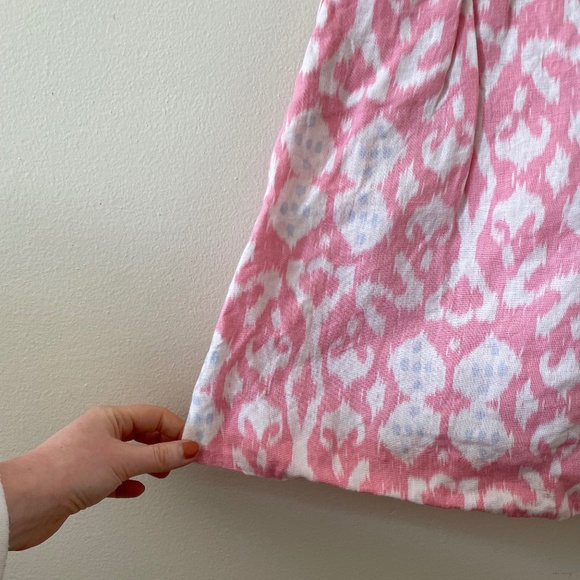 GAP 100% Linen Pink Patterned Dress with Pockets - Picture 3 of 13